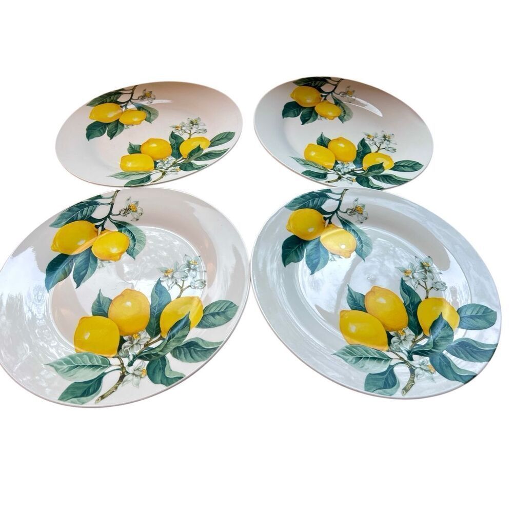 4 Royal Norfolk Ceramic Lemon  DINNER  PLATES 10.5”